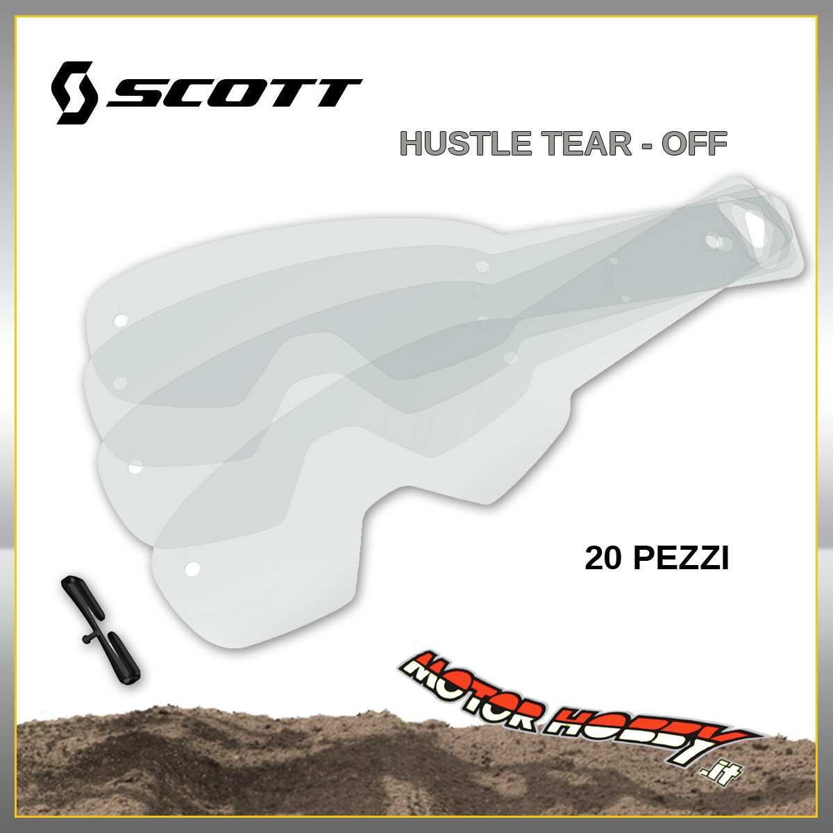 LENTI TEAR-OFF PER OCCHIALI CROSS SCOTT HUSTLE - TYRANT - SPLIT 20 PEZZI