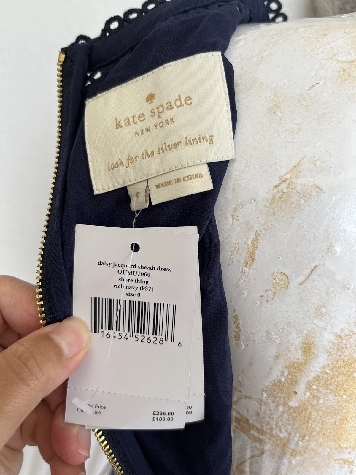 Abito poplin fiocco scattante Kate Spade taglia 0 taglia 6 £189
