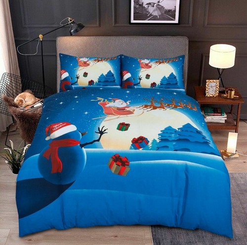 Christmas Father Xmas Duvet Cover Pillow Case Bedding Set Double King sale UK - Picture 11 of 19