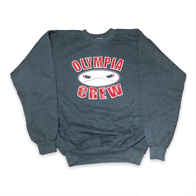 Dunkelgraues Herren Sweatshirt / Hanes Ultimate Cotton / Größe Small / Olympia Crew 