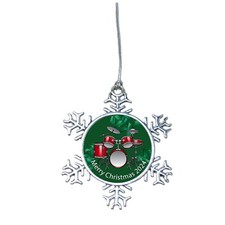 Drums Band Music Instrument Silver Snowflake Christmas Ornament 2024 Gift