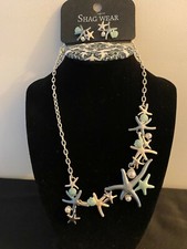 Necklace Earring Set, Starfish Blue/Green