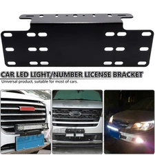 Car License Plate Bracket Light Bar Work LED Lights Front Bumper Holder Mount &