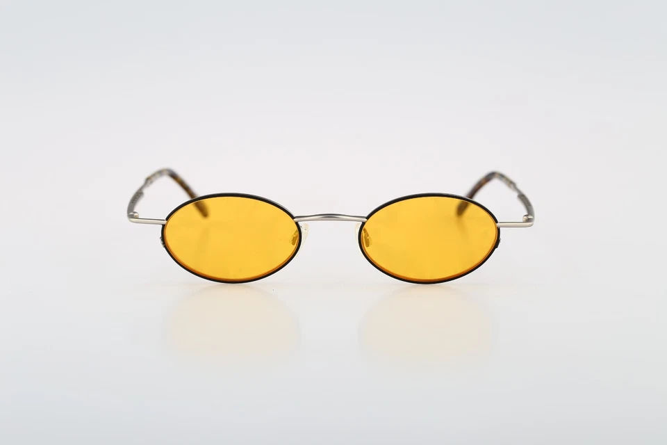 Robert Rudger 2172 148 22, 90s negro y plata steampunk gafas de sol ovaladas Nuevo de Lote Antiguo Foto 2 de 4