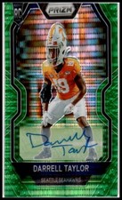 2020 Panini Prizm #389 Darrell Taylor Rookie Autographs Prizm Neon Green Pulsar