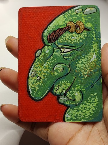 ACEO Original Acrylic Marker Goblin Profile Fantasy Art by KiraTheArtist