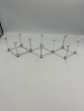 VTG Lucite Clear Accordion Style Wall Hanger Expandable Coat Rack 10 Pegs Hooks