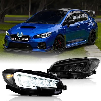 CLEAR FULL LED Reflector Headlights For 2015-2021 Subaru WRX STI W/Animation