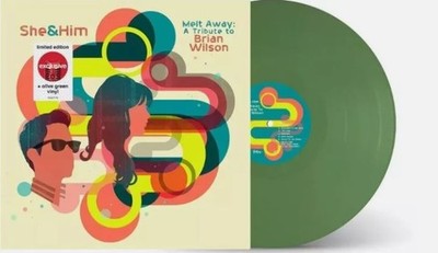 New:  SHE & HIM - Melt Away: A Tribute to Brian Wilson, Limited Edition Olive Gr