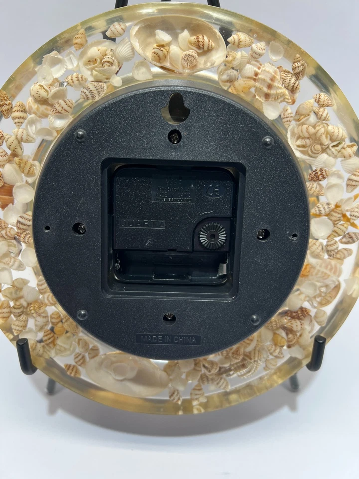 Reloj de Pared Primera Vez Sea Shell - Funciona - Acrílico Lucite Ocean Beach Tropical Foto 4 de 4