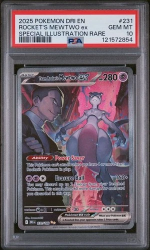 Pokemon Team Rocket's Mewtwo ex Destined Rivals SIR #231 PSA 10