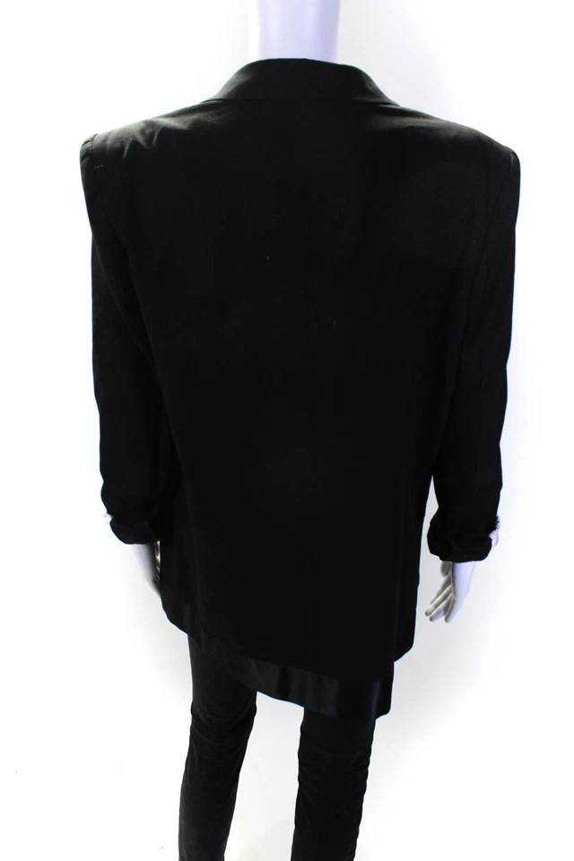 Blazer BCBG Max Azria para mujer con cuello abotonado manga larga negro talla L Foto 4 de 4