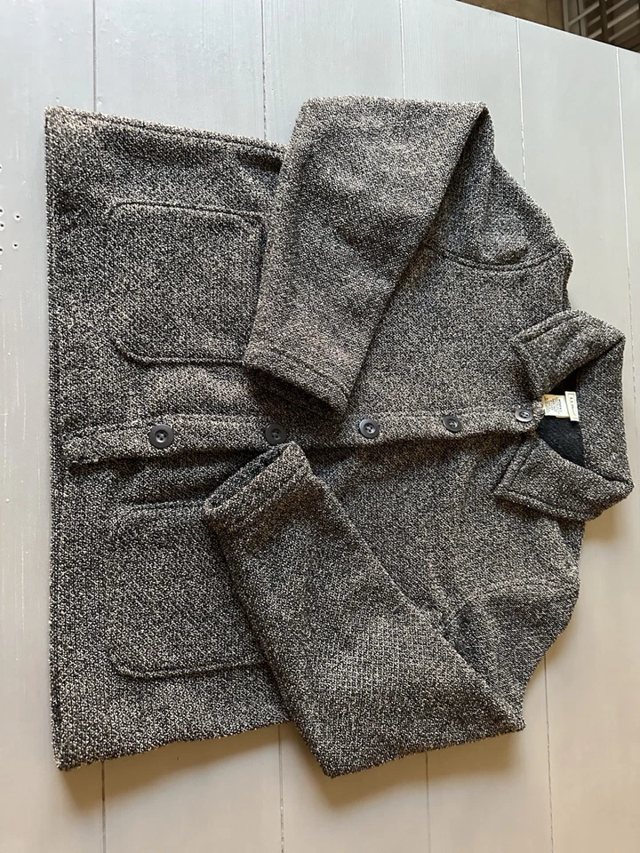 Vintage LL Bean Jacket Womens Medium-Pet Tweed Coat Sherpa Lined Gray - Image 4 of 4