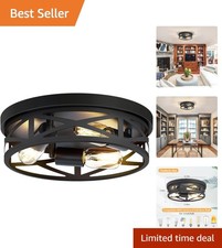 Elegant 13-Inch Farmhouse Ceiling Light Fixture 3-Light Flush Mount Design