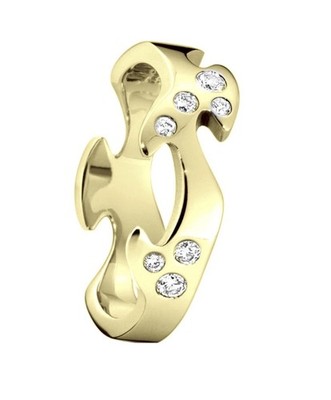 Barely used Georg Jensen Fusion Centre Ring - 18k Yellow Gold with 8 Diamonds.