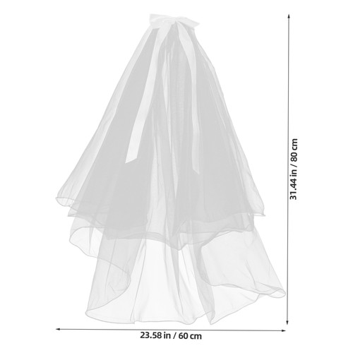 Wedding Bridal Veil Roll Rim Bride Veil Wedding Bow Veil Romantic Bridal Decor - Picture 3 of 12