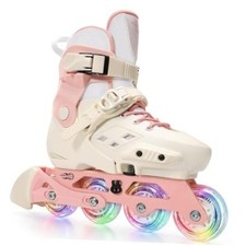 Children Inline Skates Adjustable Large-Youth Adult 4-7US Pink