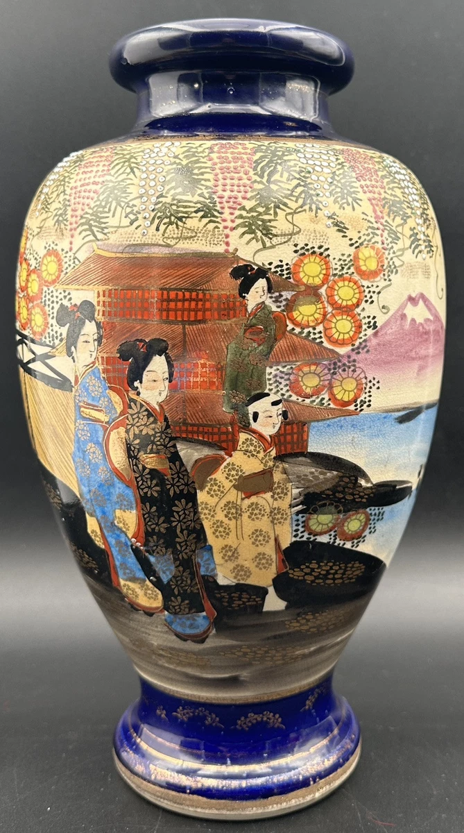 艺妓花瓶日本古董花瓶| eBay