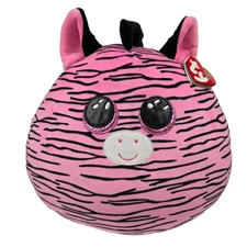 NWT TY Squish-A-Boos Soft Stuffed Toy ZOEY Pink Zebra 14"