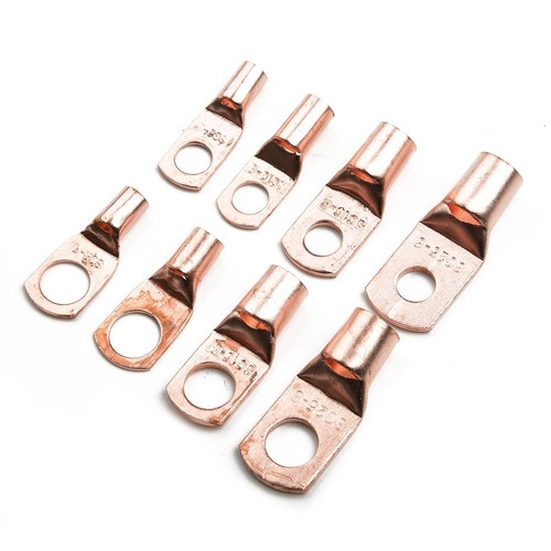10 Cosses à Oeillet 2 AWG - Cuivre, Trou 3/8" - Pour Câbles De Batterie Et Soudage