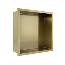 Wall Niche Inset 300 x 300mm Brushed Brass Shower Bathroom Recessed Storage Unit