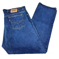 VTG Levis 505 Orange Tab Jeans Men's 46x32 Blue Denim Made In USA 80s 1988