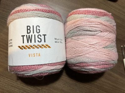 Big Twist VISTA Starfish Yarn Cotton Acrylic 5.3oz 705yds ea. Set of 2