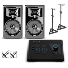 PreSonus Quantum ES2 Audio Interface wJBL Studio MonitorsCablesStands 308MKII