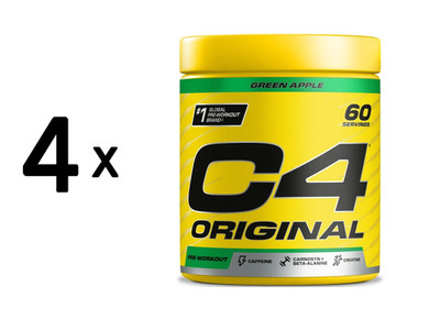 4 x Cellucor C4 Original (60 serv) Green Apple (102,56 EUR/kg)