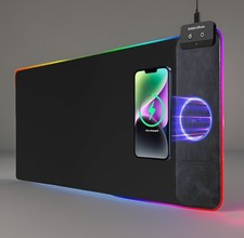 RGB Gaming Mouse Pad with 10W Wireless Charging, LED Mouse Mat with 7 Light ...