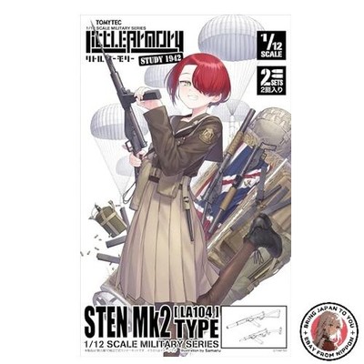 NEU Tomytec Little Armory STUDIE1942 LA104 Sten Mk2 Typ Kunststoff Modell 330004