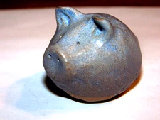 Vintage Yellowware Pig Whistle MJ