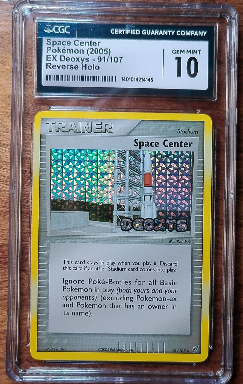 2005 Pokemon EX Deoxys SPACE CENTER #91 STAMPED Rev Holo - CGC 10 - POP 4!