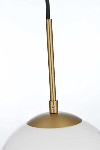 Living District Baxter 8" Pendant Frosted White Shade In Satin Gold - Picture 6 of 10
