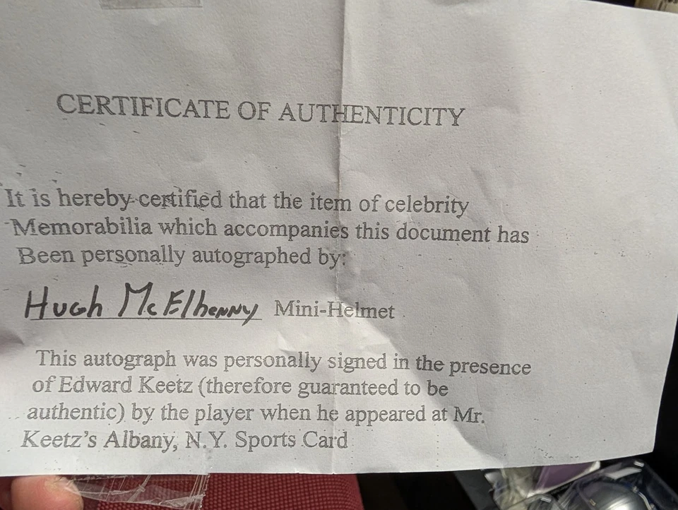 Mini casco firmado autografiado por Hugh McElhenny de los 49ers de San Francisco certificado de autenticidad Foto 3 de 3