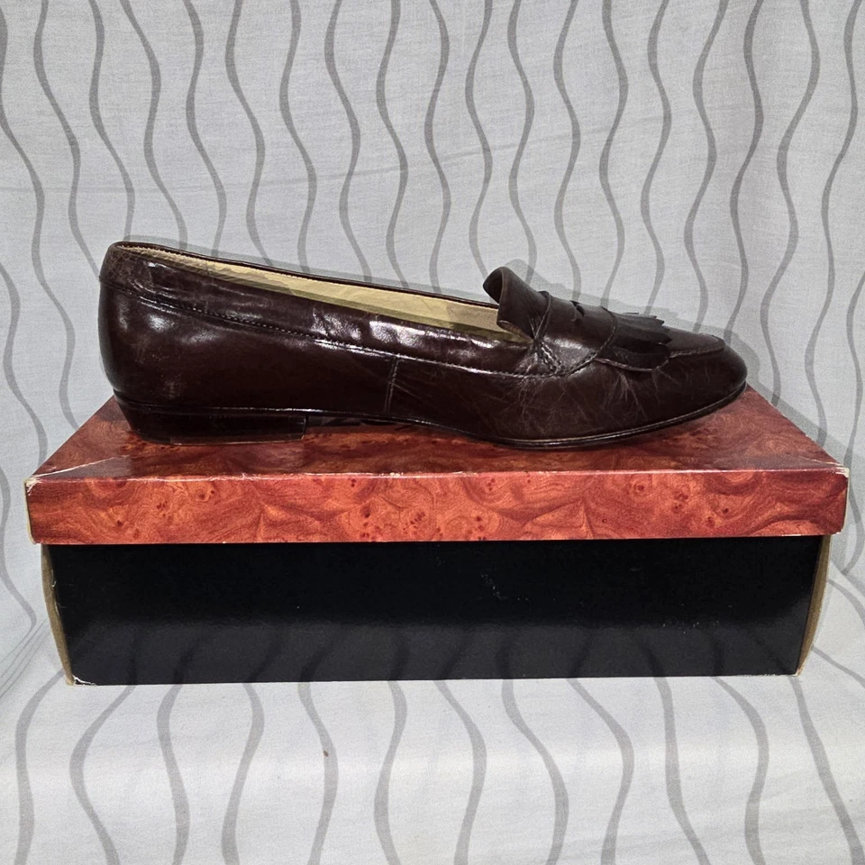 Zapatos Mocasines De Colección Enzo Angiolini Talla 8.5 Cuero Marrón Sin Cordones  Foto 4 de 4