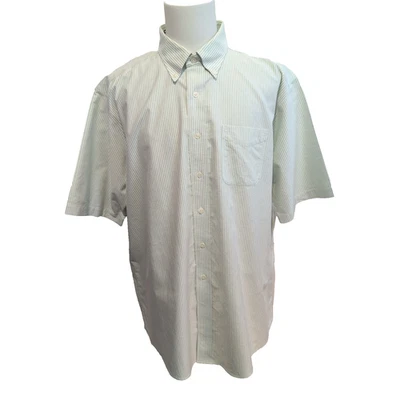 Chemise L.L. BEAN Homme XXL Vert Clair à Rayures Manches Courtes Poche - Photo 1/4