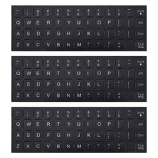 Universal English Keyboard Letter Stickers, Replacement with Black Background