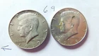 KENNEDY HALF DOLLARS, 1968-D, 1969-D, 40% SILVER