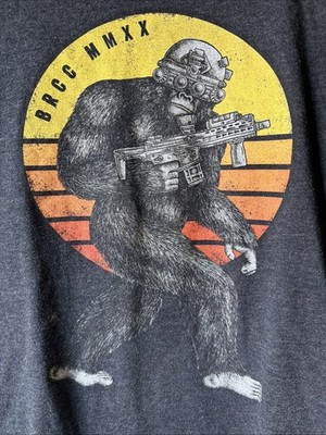 Black Rifle Coffee Dark Gray Shirt Small Women s Cyborg Robot Monkey Chimp