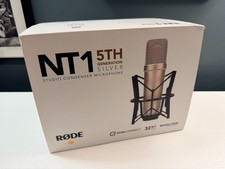 Rode NT1 5th Generation Silver Condenser Microphone SM6 Shockmount Pop Filter