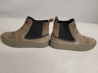 Brunello Cucinelli Women's Dark Grey Tone Slip On Ankle Boots Size 37