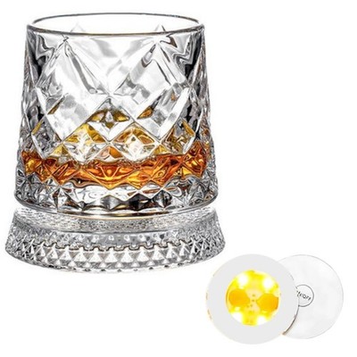 Party Whiskeys Glass Rotating Base Texture Clear Cocktail Drinking Wine