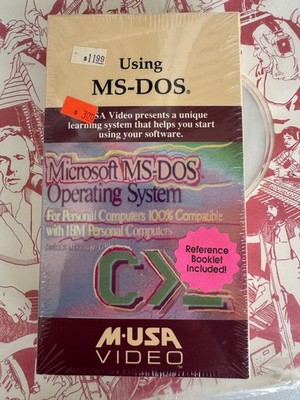 Using MS-DOS VHS Tutorial | VideoLogic IBM PC 1988 SEALED UNOPENED WITH BOOKLET