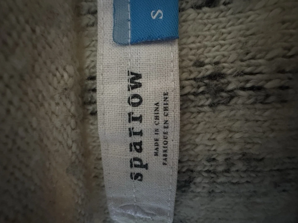 Мини-юбка Anthropologie Sparrow вязаная расклешенная размер S бежевая черная шерстяная смесь богемное - Изображение 4 из 4