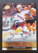 2013-14 Upper Deck Series 1 Jesper Fast UD Exclusives Young Guns RC 2/100 #206