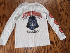 Boys 4/5 Disney Star Wars Darth Vader Gray Long Sleeve Tee Shirt Tshirt