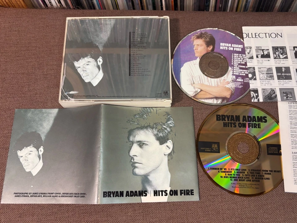 BRYAN ADAMS Hits On Fire JAPAN-ONLY 24k GOLD CD D50Y3205 w/ JAPANESE INSERT - Image 2 of 4
