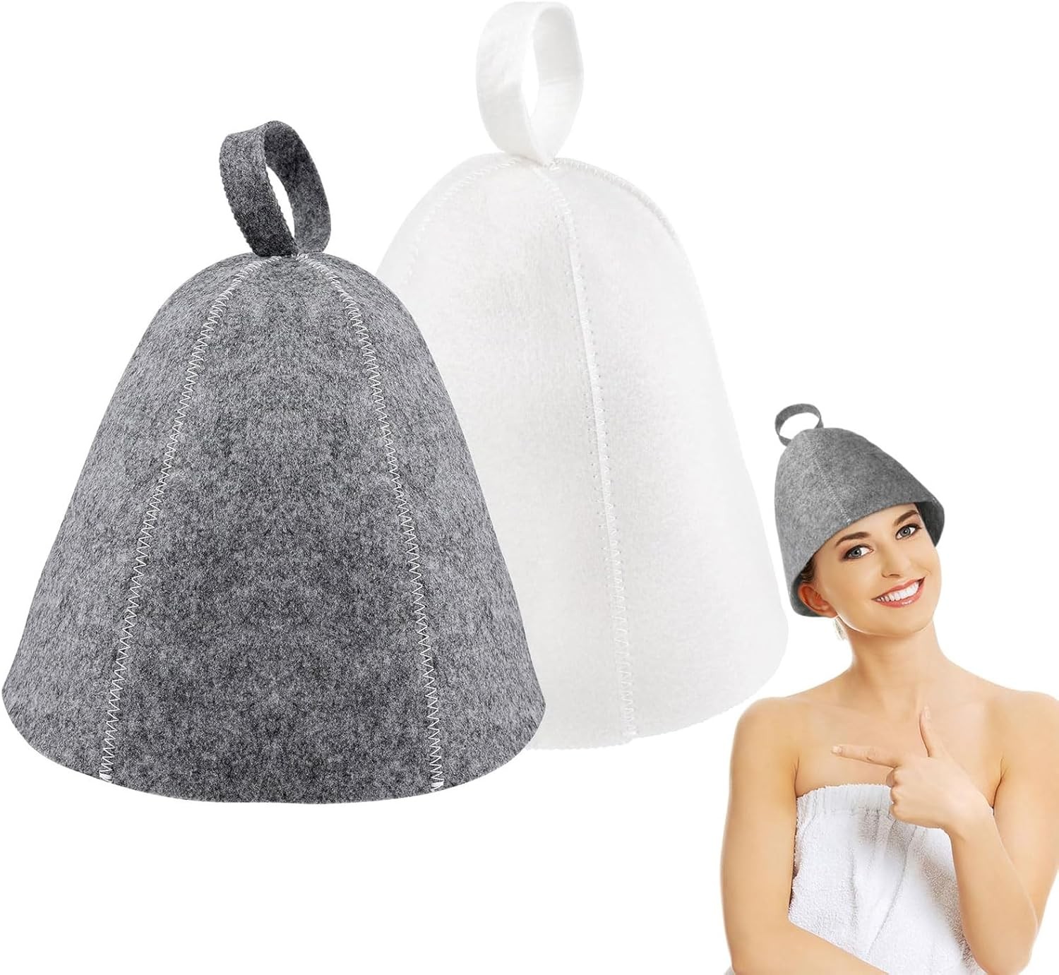 2 Pcs Sauna Hat, Sauna Hat for Men, Room Accessories Felt Heat Dry Headrest, Pr