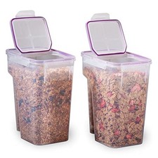 Airtight 2-Pack 22.8 Cup Cereal Dispenser Storage Containers, Flip-Top Lid